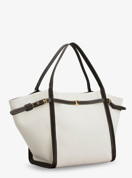 Tod's Tim Canvas And Leather Medium Shopping Bag