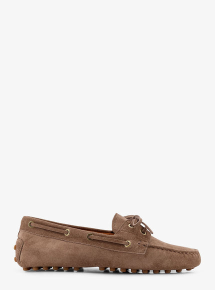 Tod's Suede Loafers With Gomminos Detail Marrone