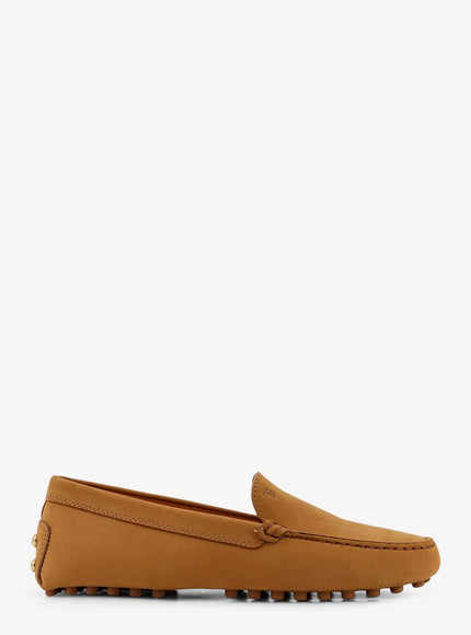 Tod's Suede Loafers With Engraved Logo On The Front Marrone