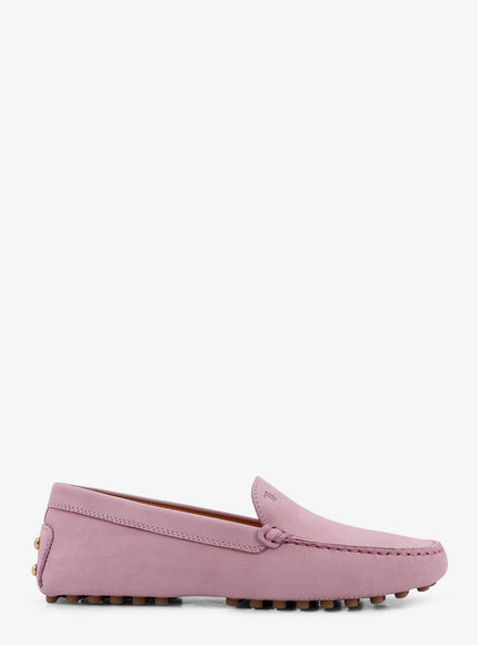 Tod's Suede Loafers With Engraved Logo On The Front Rosa