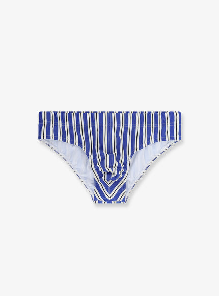 Tom Ford Nylon Swim Briefs With Striped Pattern Bluewhite