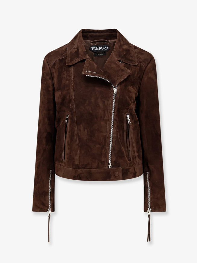 Tom Ford Suede Biker Jacket 42 Chocolatebrown