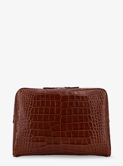 Tom Ford Croco Print Leather Laptop Pouch