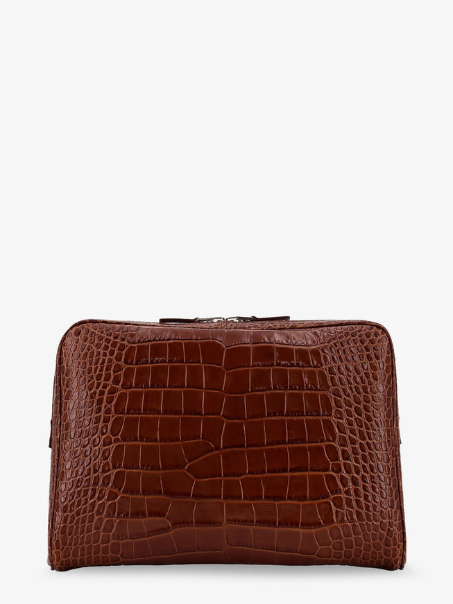 Tom Ford Croco Print Leather Laptop Pouch