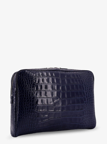 Tom Ford Croco Print Leather Laptop Pouch