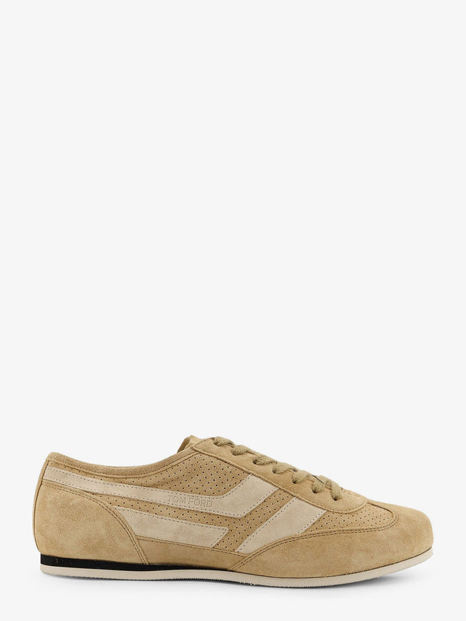 Tom Ford Brook Suede Sneakers With Engraved Logo On The Side Camelbiscuit