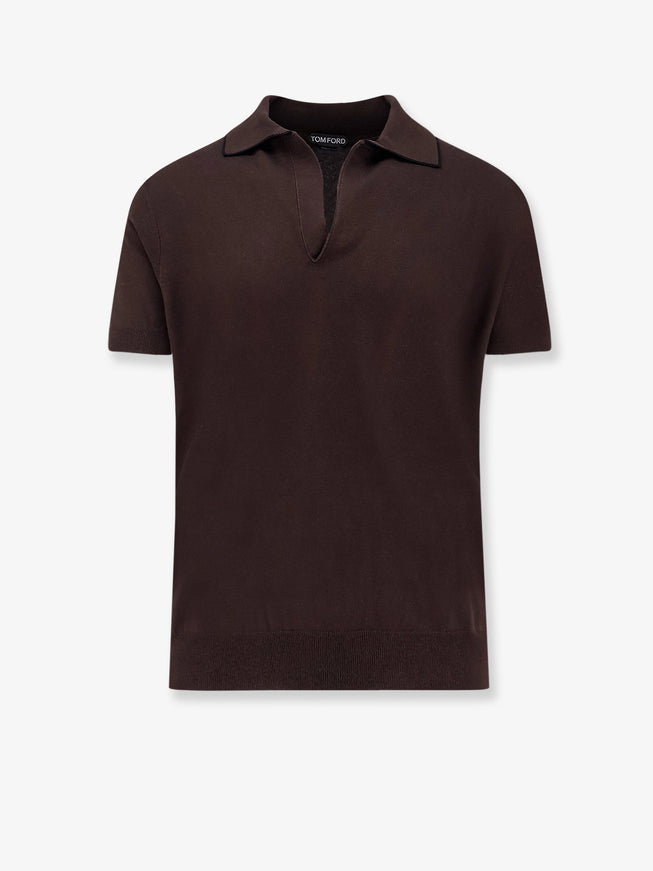 Tom Ford Cotton And Silk Blend Polo Shirt Chocolate