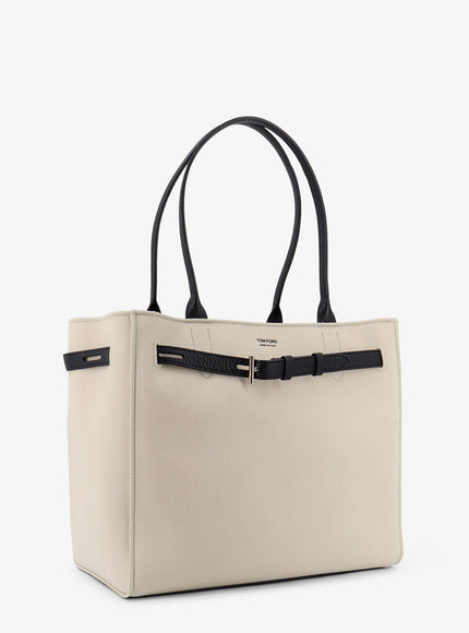 Tom Ford Canvas Shoulder Bag With Engraved Logo On The Front