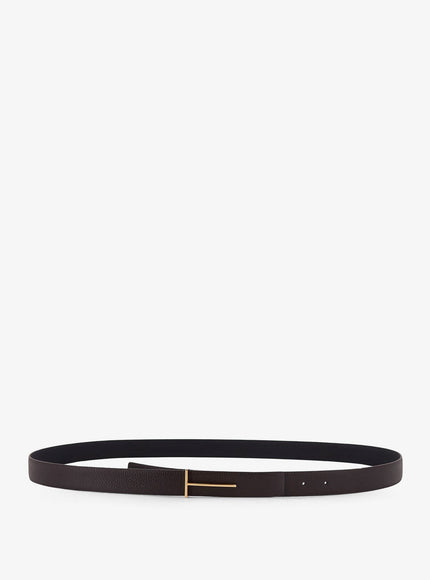 Tom Ford Hammered Leather Belt Brown Black