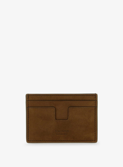 Tom Ford Suede Card Holder Uni Olivebrown