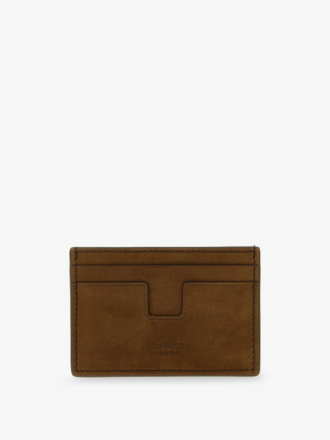 Tom Ford Suede Card Holder Uni Olivebrown