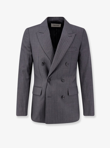 Tonywack Wool Blend Blazer Grey Stripe