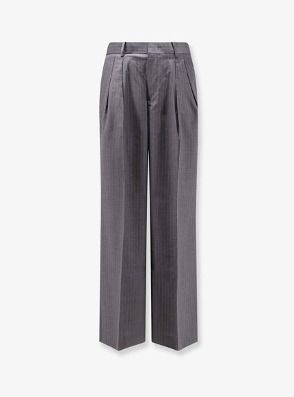Tonywack Wool Blend Trousers With Frontal Pinces Grey Stripe