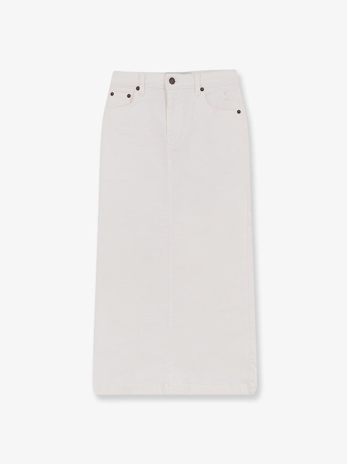 Tonywack Cotton Skirt With Rippings Detail Off White