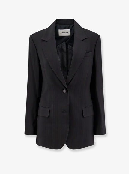 Tonywack Airy Tailored Rayon Blazer Black