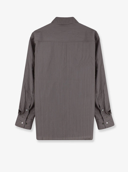 Tonywack Silk And Wool Blend Shirt With Striped Pattern