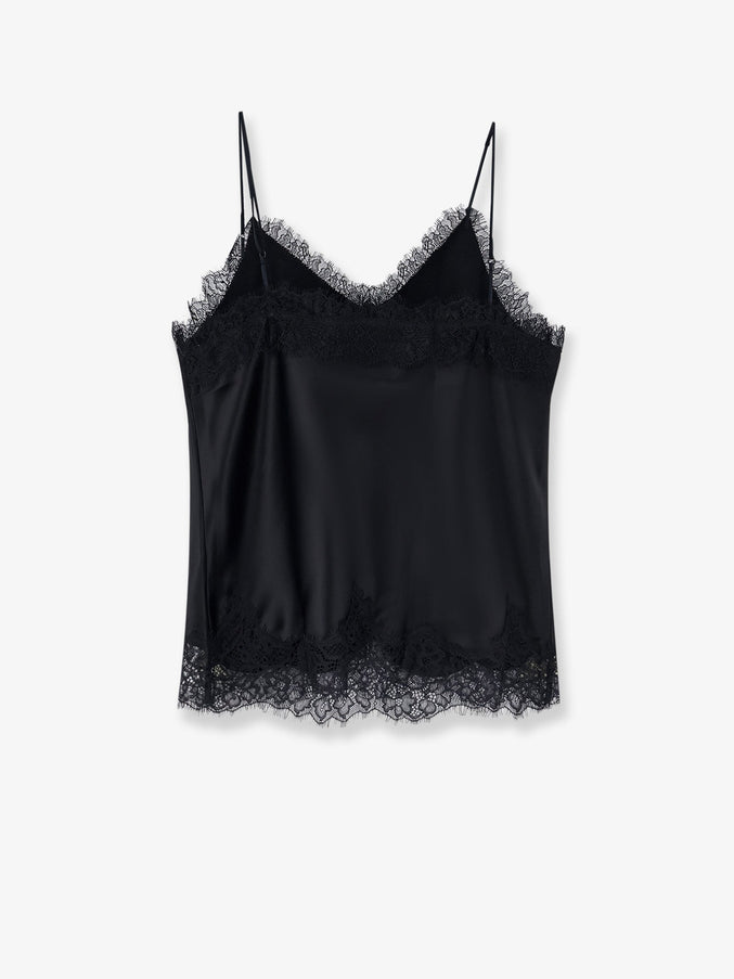 Tonywack Satin Top With Lace Profiles