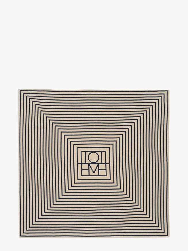 Toteme Signature Monogram Silk Foulard Uni Cream