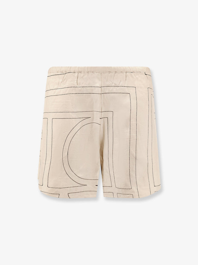 Toteme Silk Pajama Shorts Ivory