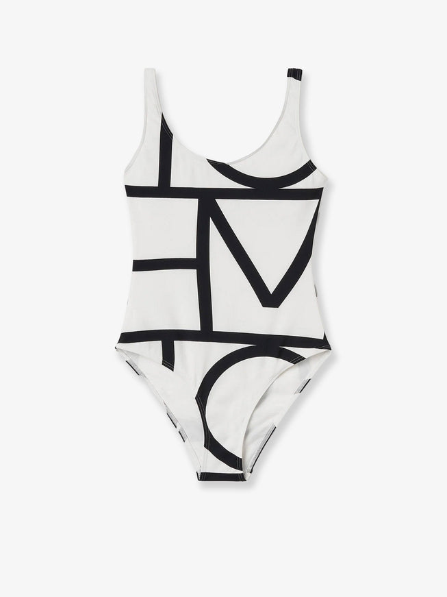 Toteme One-Piece Swimsuit With Monogram Print Tofu