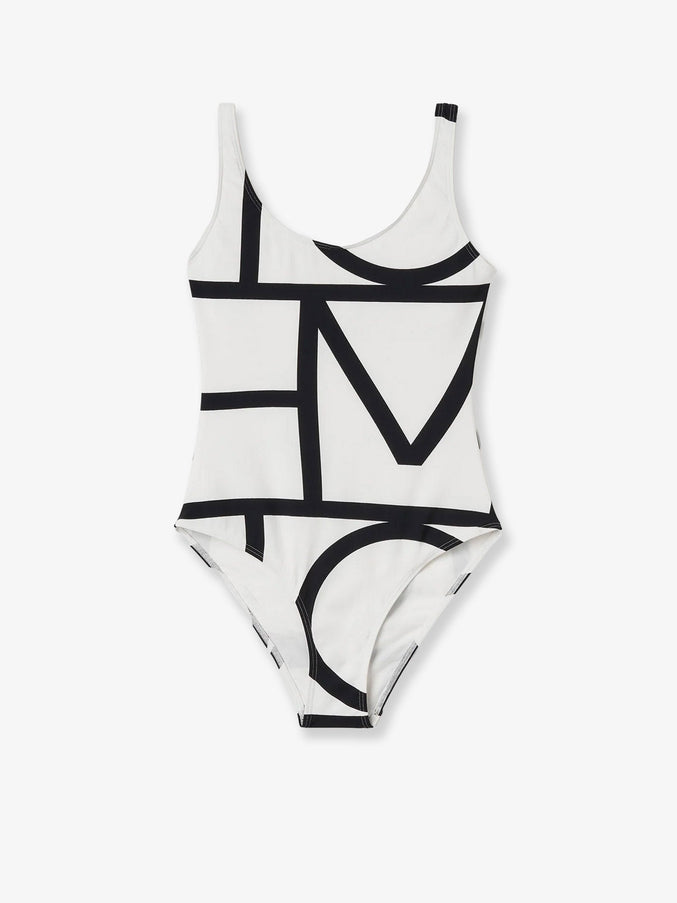 Toteme One-Piece Swimsuit With Monogram Print Tofu