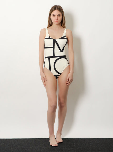 Toteme One-Piece Swimsuit With Monogram Print
