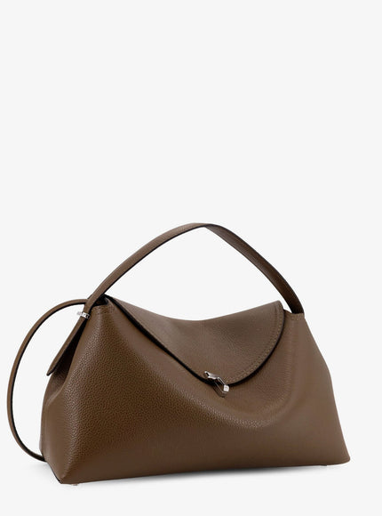 Toteme T-Lock Hammered Leather Shoulder Bag