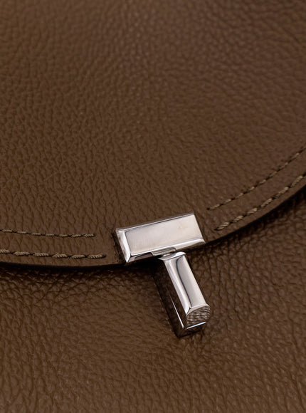 Toteme T-Lock Hammered Leather Shoulder Bag