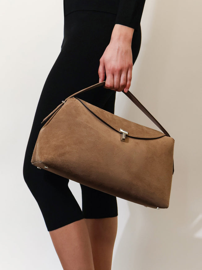 Toteme T-Lock Suede Handbag