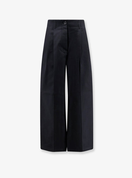 Toteme Relaxed Cotton Trousers Black