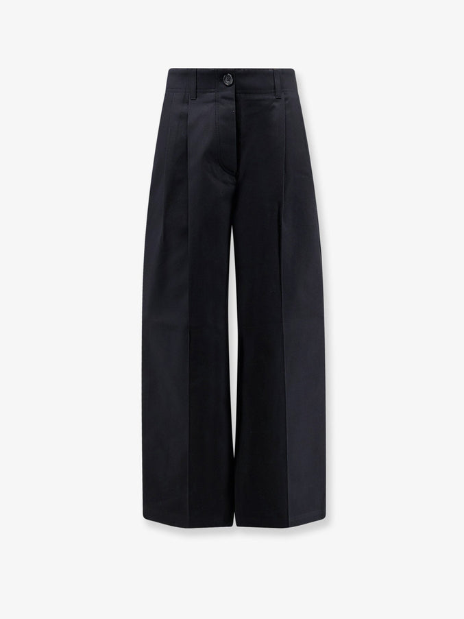 Toteme Relaxed Cotton Trousers Black