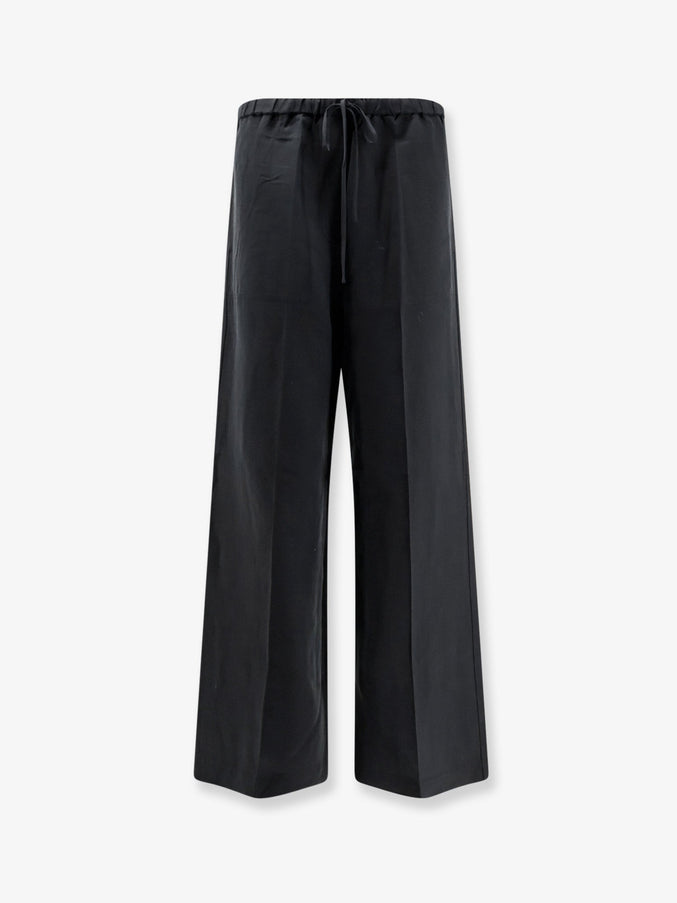 Toteme Linen And Lyocell Blend Trousers Black
