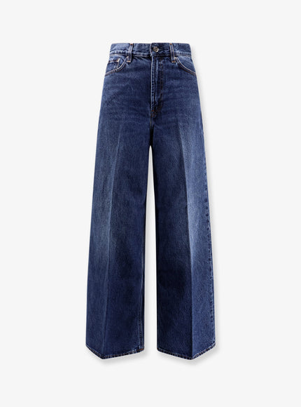 Toteme Wide Leg Organic Cotton Jeans Dk Blue