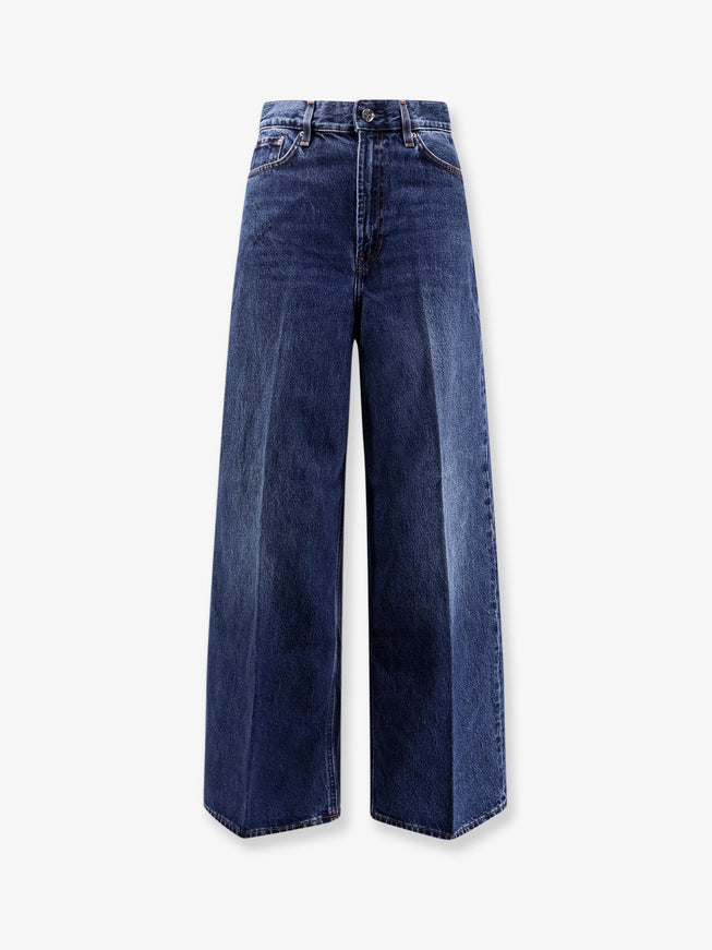 Toteme Wide Leg Organic Cotton Jeans Dk Blue