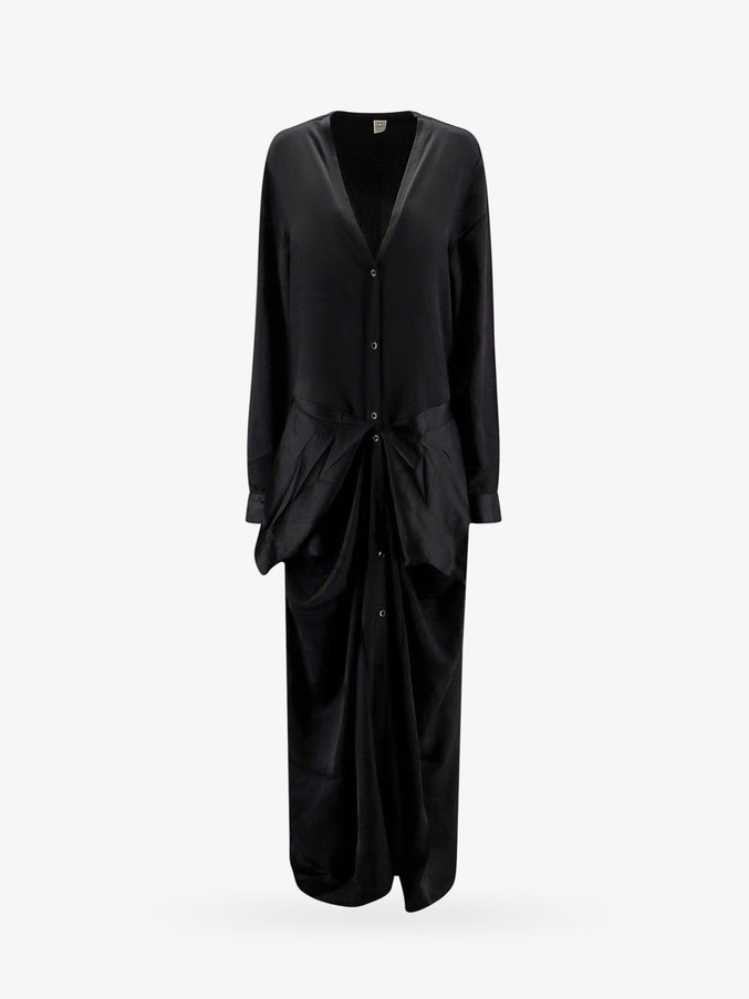 Toteme Viscose Long Dress 38 Nero