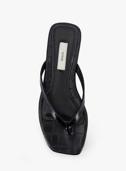 Toteme Croco-Embossed Leather Sandals