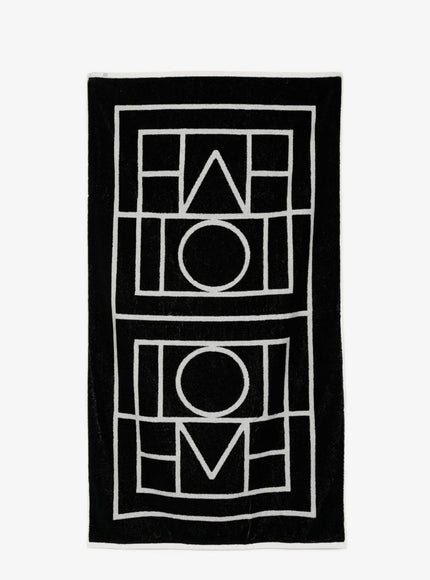 Toteme Cotton Beach Towel Uni Blacktofu