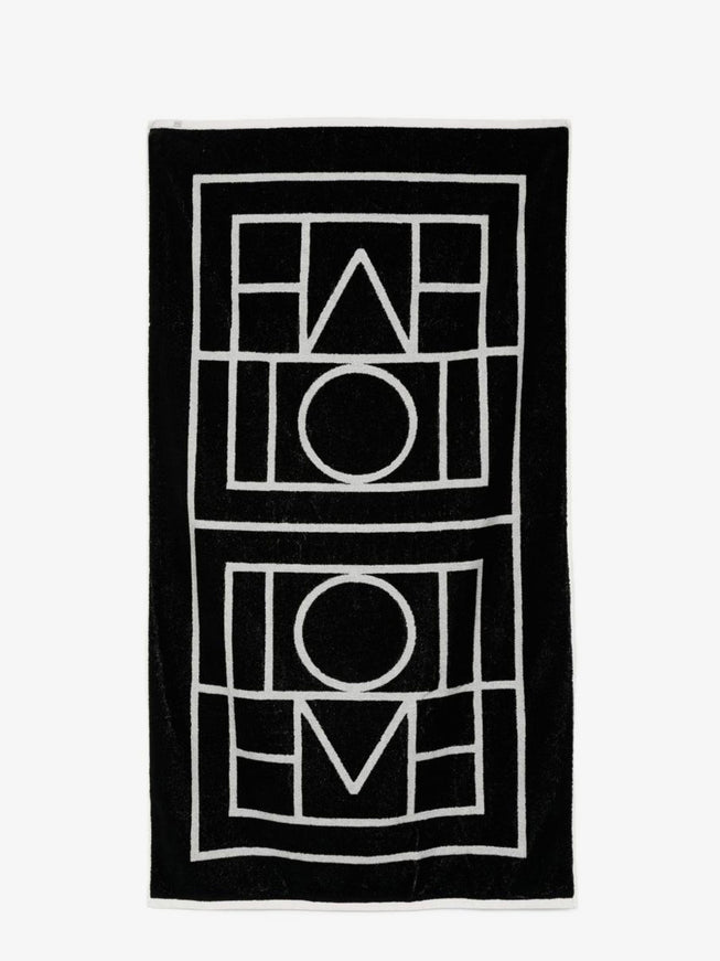 Toteme Cotton Beach Towel Uni Blacktofu