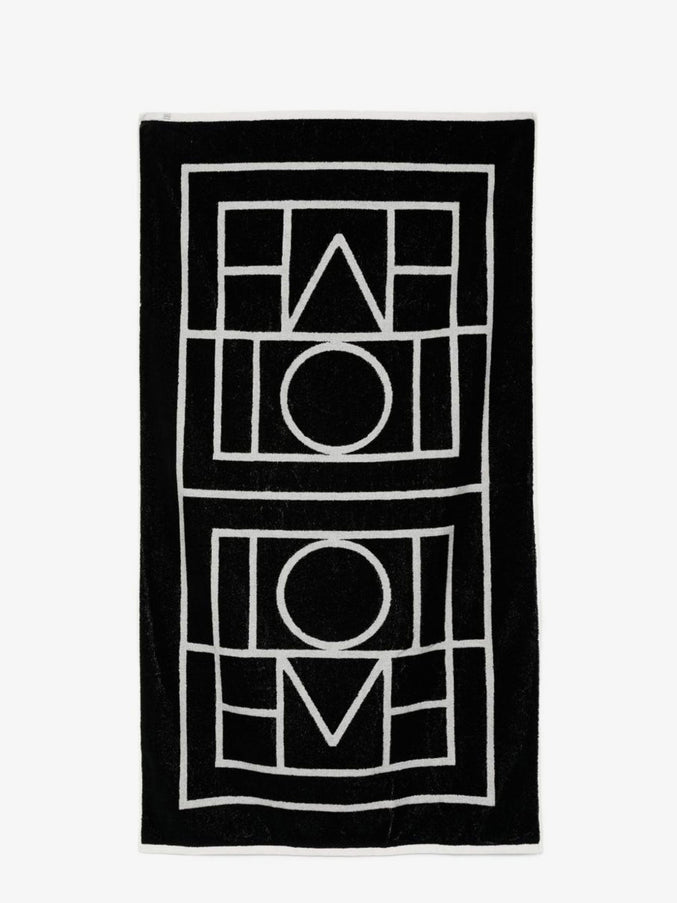 Toteme Cotton Beach Towel Uni Blacktofu