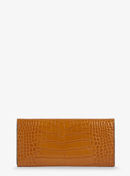 Toteme T-Lock Croco Print Leather Wallet