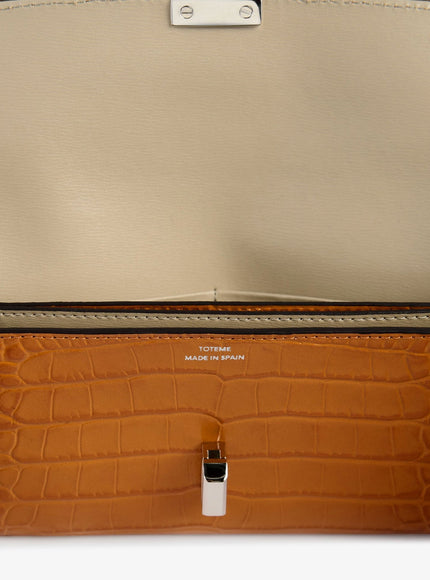 Toteme T-Lock Croco Print Leather Wallet