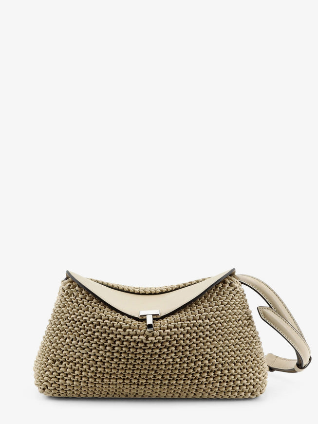 Toteme T-Lock Woven Leather Clutch Uni Fawn