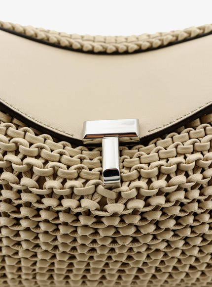 Toteme T-Lock Woven Leather Clutch