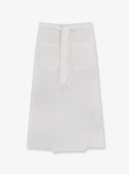 Toteme Tie-Waist Cotton And Linen Skirt White
