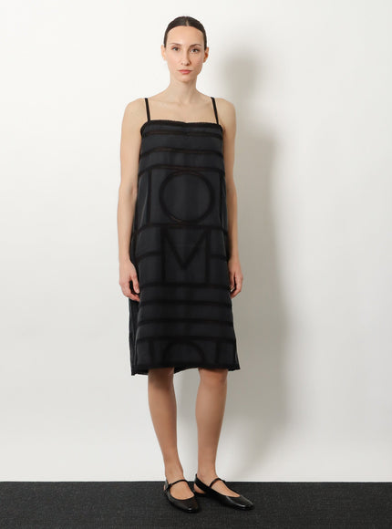 Toteme Short Silk Dress With All-Over Monogram