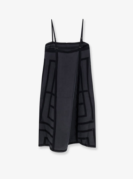 Toteme Short Silk Dress With All-Over Monogram