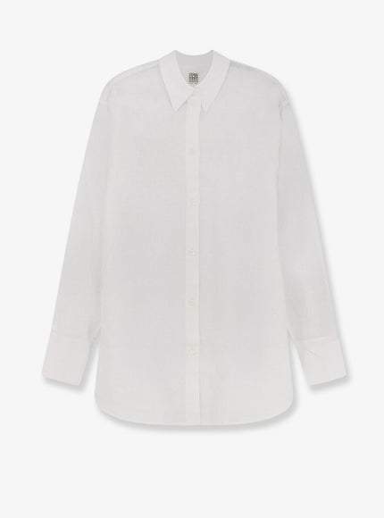 Toteme Cotton And Linen Oversized Summer Shirt White
