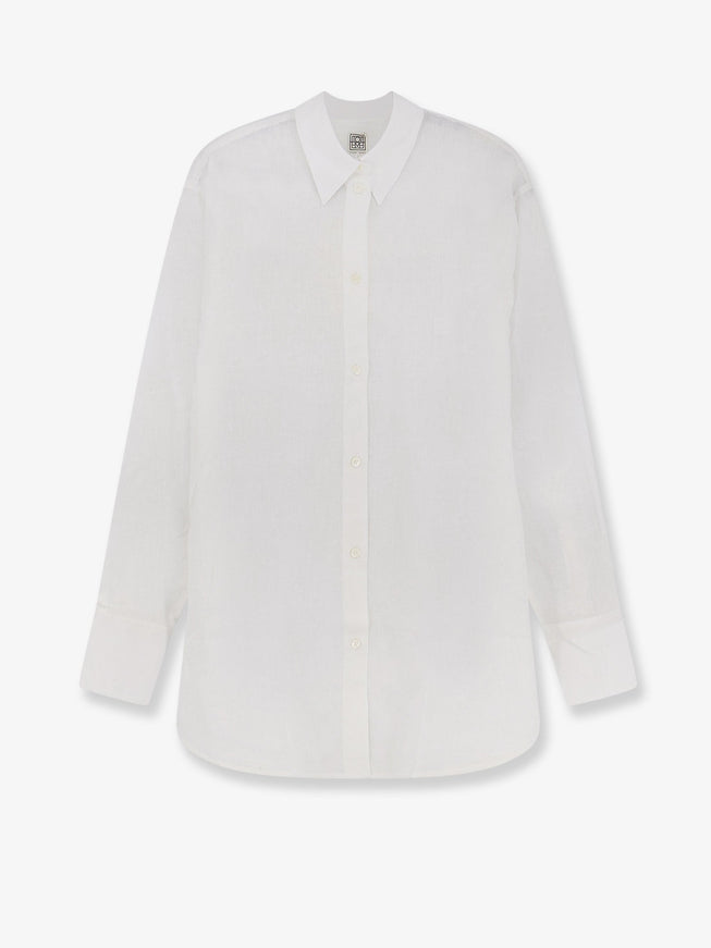 Toteme Cotton And Linen Oversized Summer Shirt White