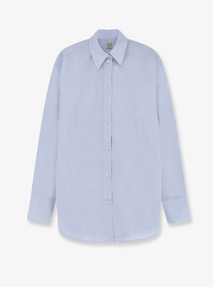 Toteme Cotton And Linen Oversized Summer Shirt Sky