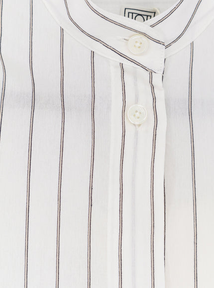 Toteme Striped Summer Viscose, Silk And Cotton Dress